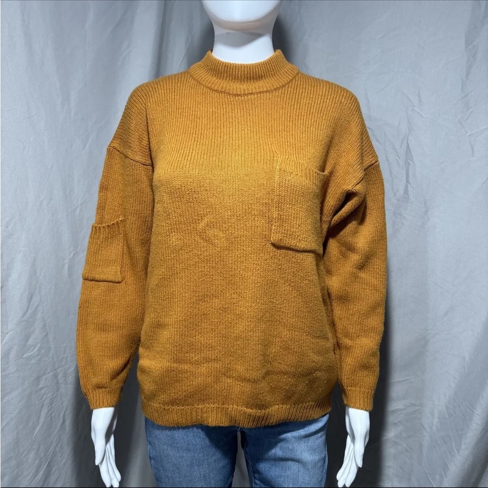 Cherry Stix LTD Vintage Sweater Large Long Sleeve Hand Knit Mustard Yellow